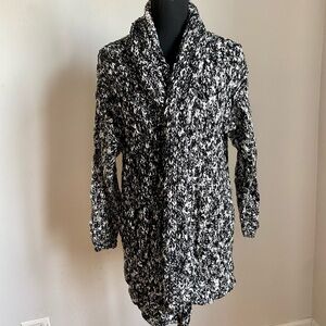 black and white cardigan